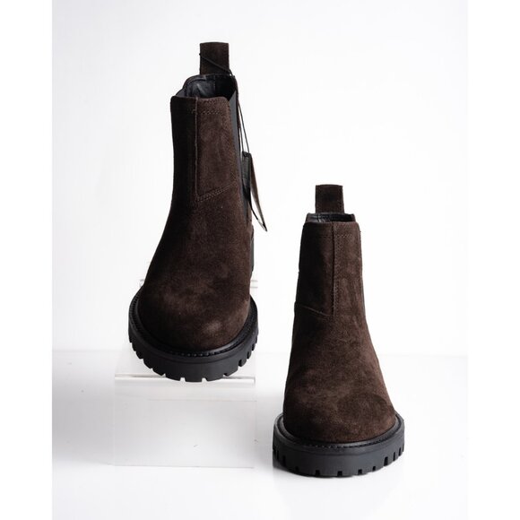 Massimo Dutti Womens Suede Ankle Boots Dark Brown US 6.5 EU 37 NWT 1104/450 - Picture 4 of 8